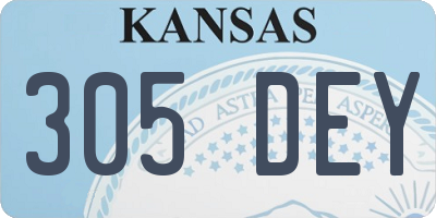 KS license plate 305DEY