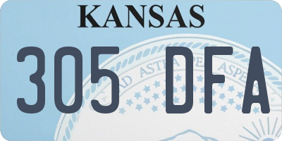 KS license plate 305DFA