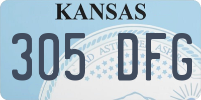 KS license plate 305DFG