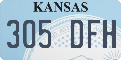 KS license plate 305DFH