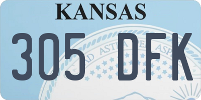 KS license plate 305DFK
