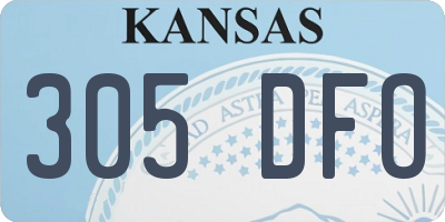 KS license plate 305DFO