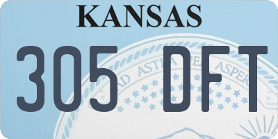 KS license plate 305DFT