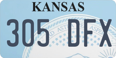 KS license plate 305DFX