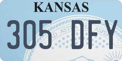 KS license plate 305DFY