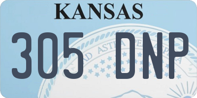 KS license plate 305DNP
