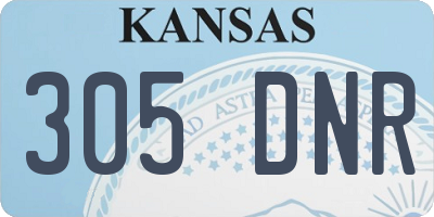 KS license plate 305DNR