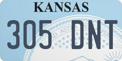 KS license plate 305DNT