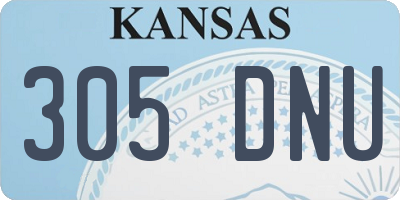 KS license plate 305DNU