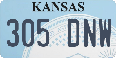 KS license plate 305DNW