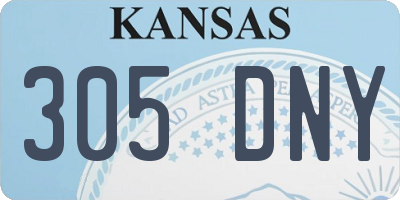 KS license plate 305DNY