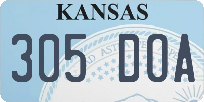 KS license plate 305DOA