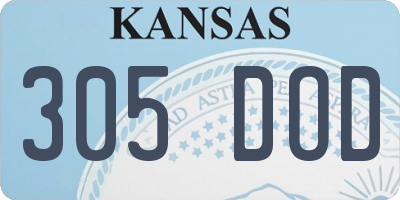 KS license plate 305DOD