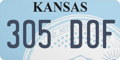 KS license plate 305DOF
