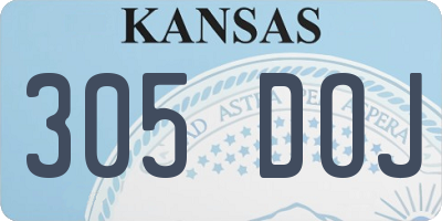 KS license plate 305DOJ