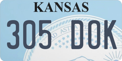 KS license plate 305DOK