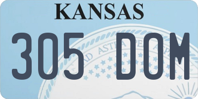 KS license plate 305DOM