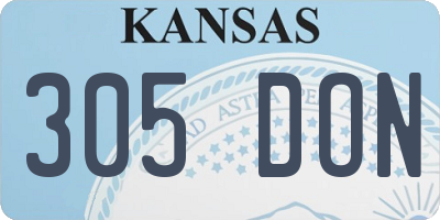 KS license plate 305DON