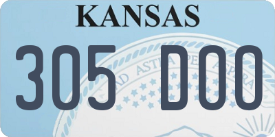 KS license plate 305DOO