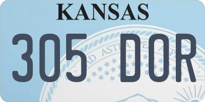 KS license plate 305DOR