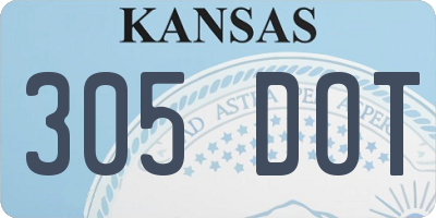 KS license plate 305DOT
