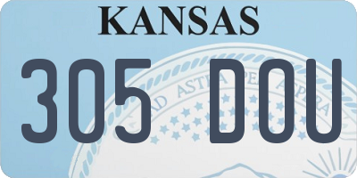 KS license plate 305DOU