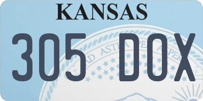 KS license plate 305DOX