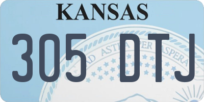 KS license plate 305DTJ