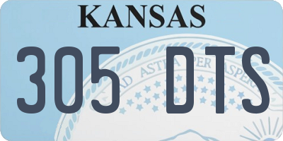 KS license plate 305DTS