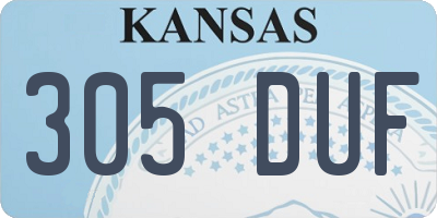KS license plate 305DUF
