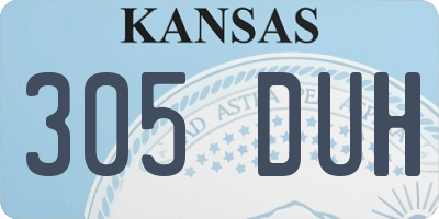 KS license plate 305DUH