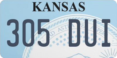KS license plate 305DUI