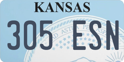 KS license plate 305ESN