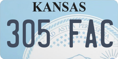 KS license plate 305FAC
