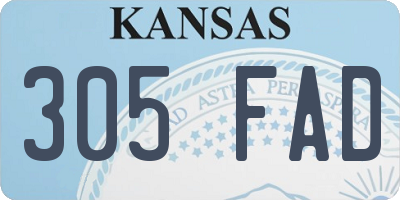 KS license plate 305FAD