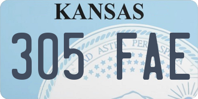 KS license plate 305FAE