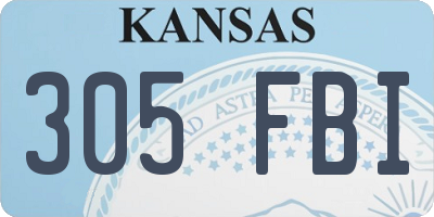 KS license plate 305FBI