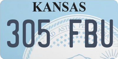 KS license plate 305FBU