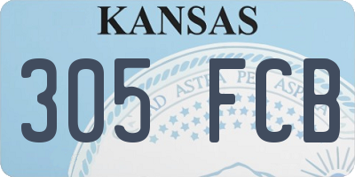KS license plate 305FCB