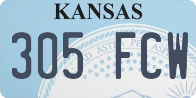 KS license plate 305FCW