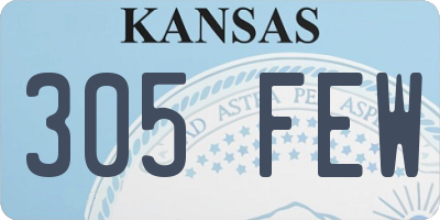 KS license plate 305FEW