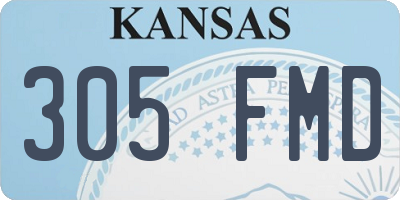 KS license plate 305FMD