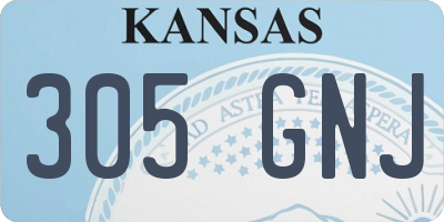 KS license plate 305GNJ