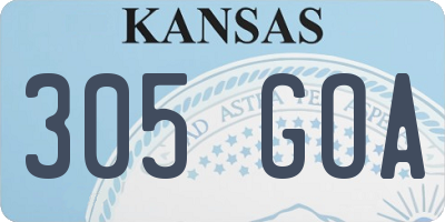 KS license plate 305GOA