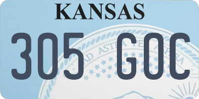 KS license plate 305GOC