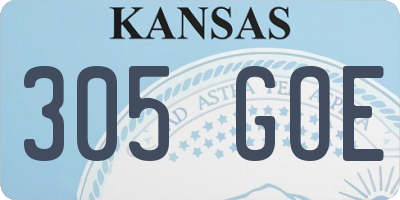 KS license plate 305GOE