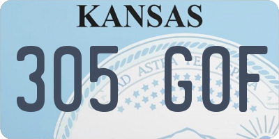 KS license plate 305GOF