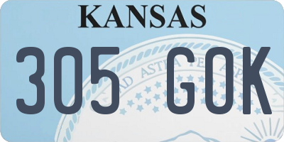 KS license plate 305GOK