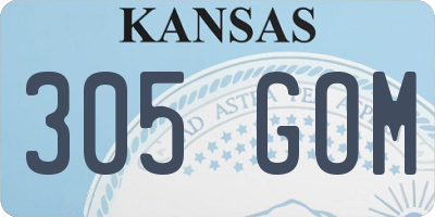 KS license plate 305GOM