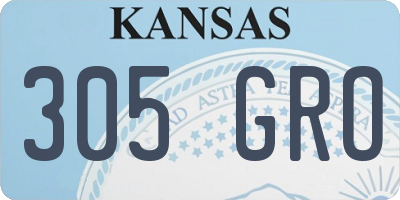 KS license plate 305GRO